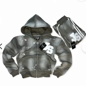 White and Gret Juv style tracksuit set